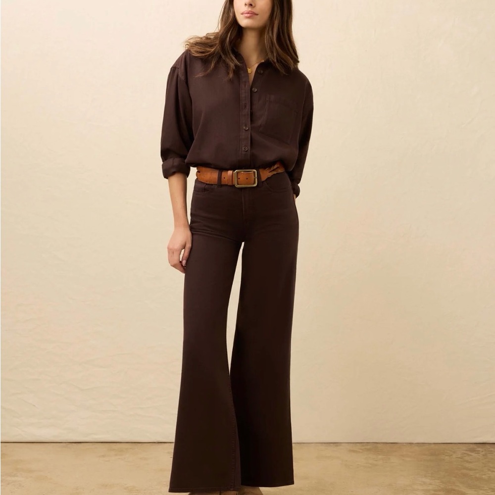 Faherty Saturday Denim Wide Leg - Chocolate Brown